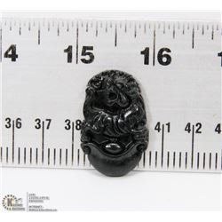 #101-BLACK OBSIDIAN JADE PENDANT CHINESE ZODIAC
