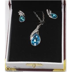 CRYSTAL FASHION AQUA GREEN NECKLACE