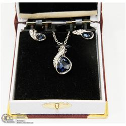 CRYSTAL FASHION DARK BLUE NECKLACE