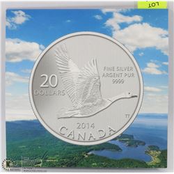 2014 CANADIAN FINE SILVER $20 COIN