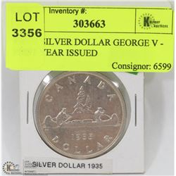 9)1935 SILVER DOLLAR GEORGE V - FIRST YEAR ISSUED