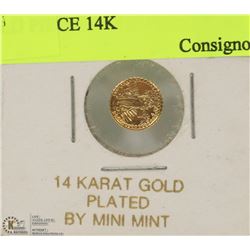 10) COLLECTORS MINIATURE $20.00 GOLD PIECE 14K