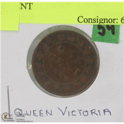 54)RARE  1886-QUEEN VICTORIA  LARGE CENT