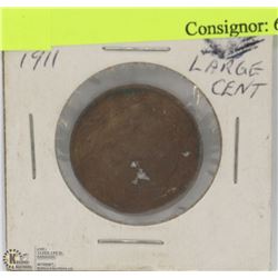 50) 1911 CANADIAN LARGE CENT COIN