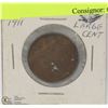 Image 1 : 50) 1911 CANADIAN LARGE CENT COIN