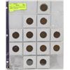 Image 1 : 53) SHEET OF 13 CANADIAN LARGE PENNIES 1904-1920