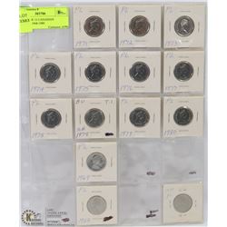 66) SHEET OF 13 CANADIAN QUARTERS 1968-1980