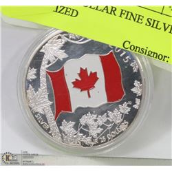39) 2015-$25 DOLLAR FINE SILVER COLOURIZED