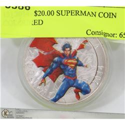 13) 2014- $20.00 SUPERMAN COIN COLOURED