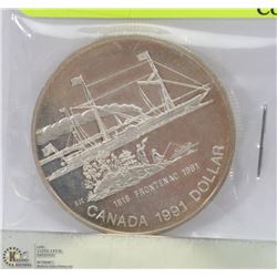 1991 CANADIAN FRONTENAC SILVER DOLLAR 25GRAMS