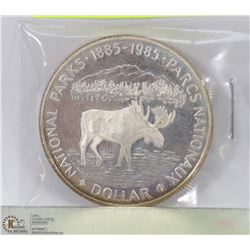 1985 CANADIAN NATIONAL PARKS SILVER DOLLAR 25GRAMS