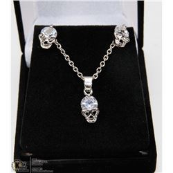 CUBIC ZIRCONIA WITH GOLD FILLED PARTY SKULL HEAD