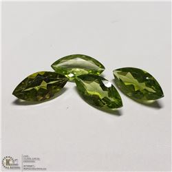 175) 4 PERIDOTS, MARQUISE SHAPE, APPROX 4 CTS