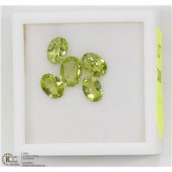 180) 5 PERIDOTS, OVAL, APPROX 4 CTS