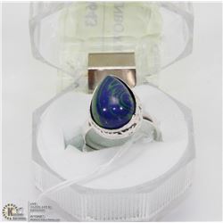 #48-NATURAL RAINBOW CALSILICA GEMSTONE RING