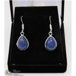 #47-NATURAL RAINBOW CALSILICA GEMSTONE EARRINGS