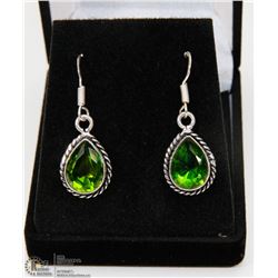 #90-GREEN PERIDOT GEMSTONE EARRINGS