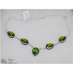 #86-GREEN PERIDOT GEMSTONE NECKLACE