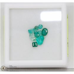 187) GENUINE EMERALDS, ASSORTED SHAPES AND SIZES