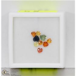183) GENUINE FANCY COLOR SAPPHIRES, HEART SHAPE,