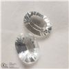 Image 1 : 127) 2 GENUINE COLORLESS TOPAZ, OVAL OPTIC CUT,