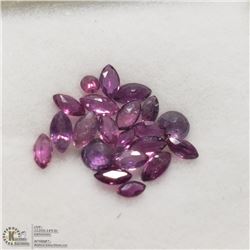 174) GENUINE PINK SAPPHIRES, MARQUISE & ROUNDS,