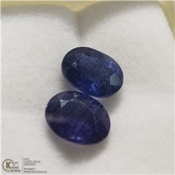 177) 2 ENHANCED BLUE SAPPHIRES, 9X7MM OVALS,