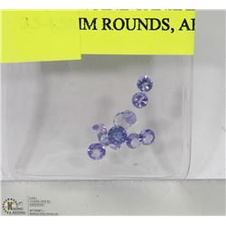 129) GENUINE TANZANITES, 2.5-4.5MM ROUNDS, APPROX