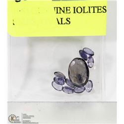 168) GENUINE IOLITES, ASSORTED SIZES, OVALS