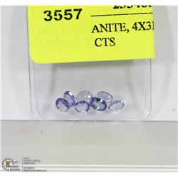 147) TANZANITE, 4X3MM & UP, APPROX 2 CTS