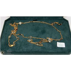 86) GARNET /AMETHYST/PERIDOT & AQUAMARINE NECKLACE