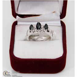 120) STERLING SILVER SAPPHIRE (0.82CT) RING