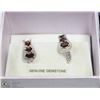 Image 1 : 125)STERLING SILVER AND GARNET EARRINGS