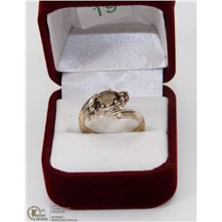 112) STERLING SILVER SMOKEY QUARTZ RING