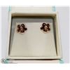 Image 1 : 76) ROSE GOLD PLATED SILVER DIAMOND EARRINGS