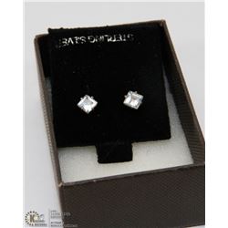 123) AQUAMARINE STERLING SILVER .925 EARRINGS