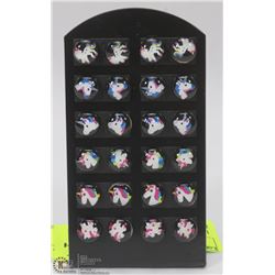 12 NEW  PAIRS OF UNICORN EARRINGS WITH  DISPLAY