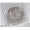 Image 1 : .999 SILVER ONE TROY OUNCE MAPLE LEAF COIN.