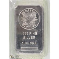 .999 SILVER ONE TROY OUNCE BAR.