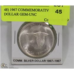 48) 1967 COMMEMORATIVE SILVER DOLLAR GEM-UNC