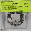 Image 1 : 37)2013- $5 DOLLAR 1 OUNCE SILVER 25TH ANNIVERSARY