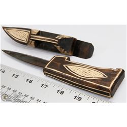 AFRICAN DAGGER WITH WOOD SHEATH