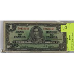 1937 CANADIAN $1.00 BILL.