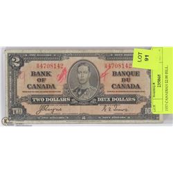 1937 CANADIAN $2.00 BILL.