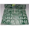 Image 1 : LOT OF 10 NEW SEQUENTIAL ALBERTA LICENSE PLATES