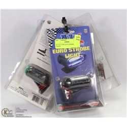 SET OF 4 NEW AUTO STROBE LIGHTS.