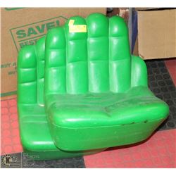 LOT OF 2 GREEN GIANT HAND CHAIRS.