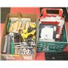 Image 1 : LARGE FLAT OF PAINTING TOOLS AND MILK CRATE WITH
