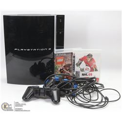 FLAT W/SONY PS3, 2 REMOTES & 2 GAMES