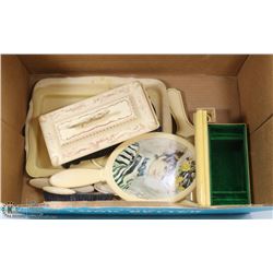 BOX OF RETRO FRENCH REPLICA IVORY DRESSING TABLE